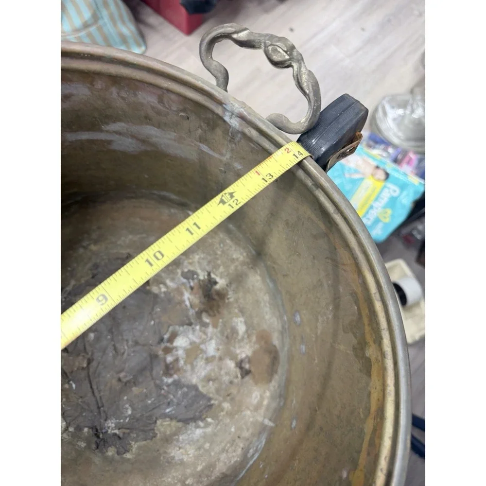 Vintage Copper Jardinniere 14in‎ Round Pot For Planter